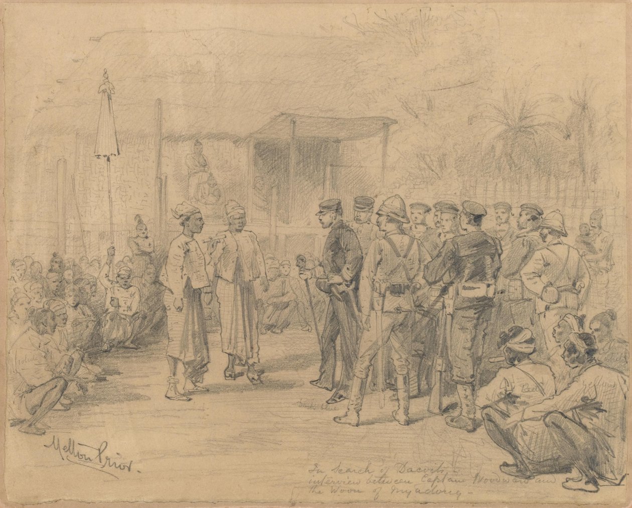 På jakt efter Dacoits, ca 1885 av Melton Prior
