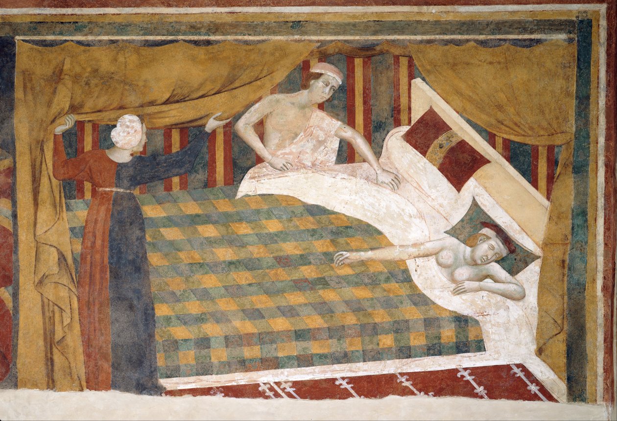 Profane love scenes- The spouses retired to bed av Memmo di Filippuccio
