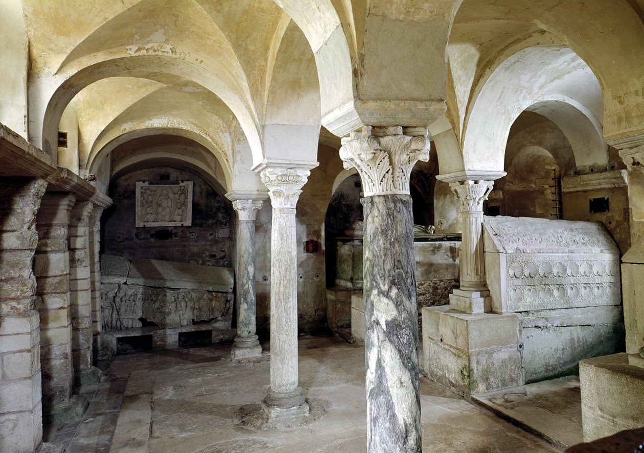 Utsikt över St Pauls krypta, c.634 e.Kr av Merovingian