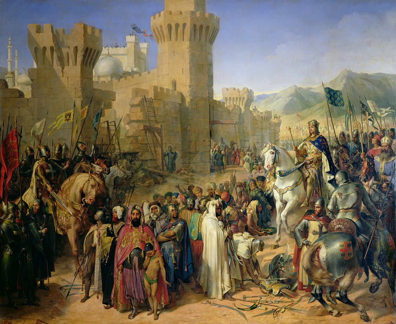 Ptolemais gavs till Philip Augustus (1165-1223) och Rikard Lejonhjärta (1157-99) 13 juli 1191 av Merry Joseph Blondel