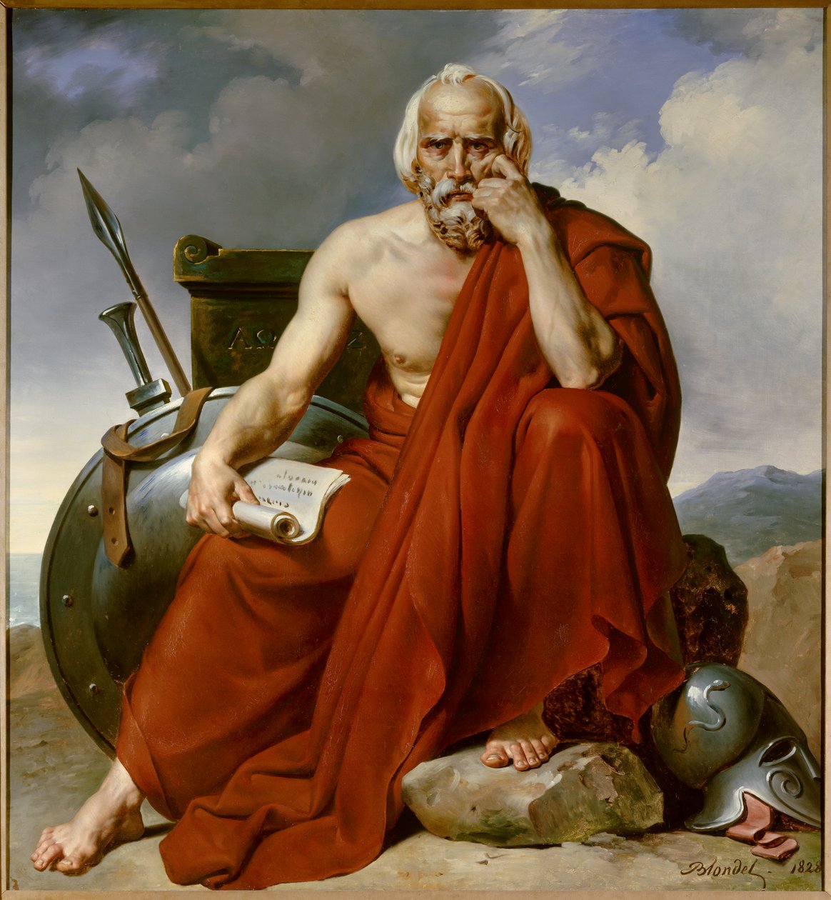 Porträtt av Lycurgue (Lykourgos) lagstiftare i Sparta. Målning av Merry Joseph Blondel (1781-1853) av Merry Joseph Blondel
