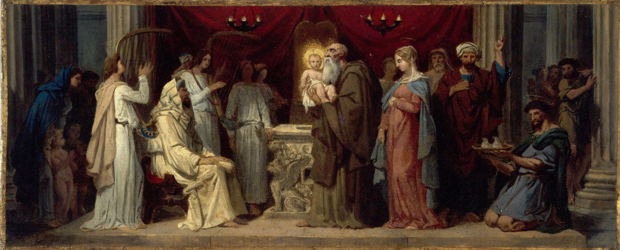 Jesu framställning i templet, ca 1849 (målning) av Merry Joseph Blondel