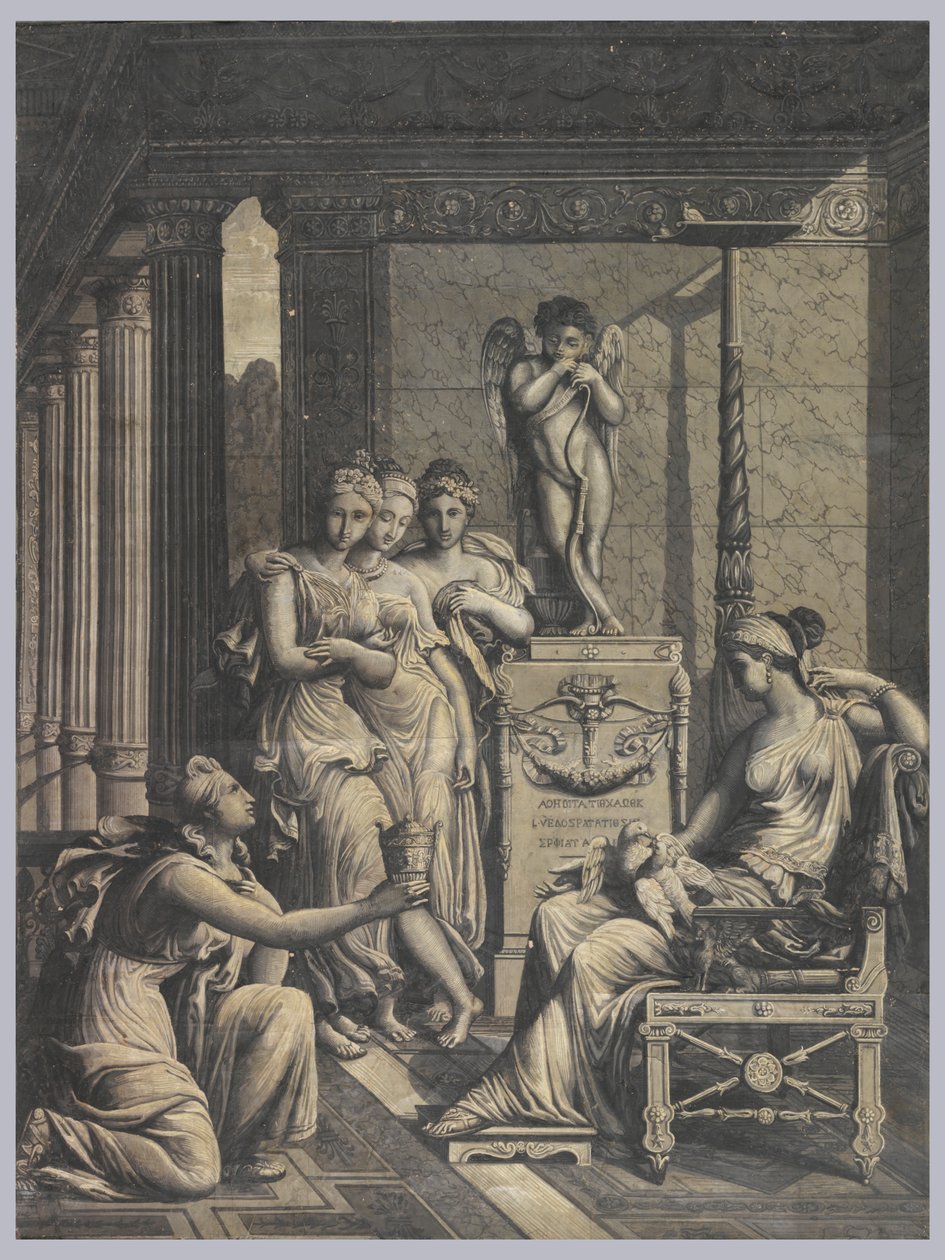 Psyche som för Venus en bägare vatten från ungdomens fontän av Merry Joseph Blondel