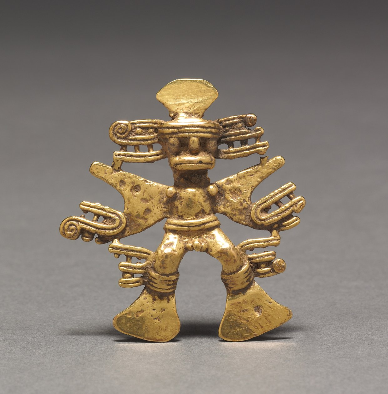 Figurhänge, c. 700-1550 (gjutet och hamrat guld) av Mesoamerican Mesoamerican