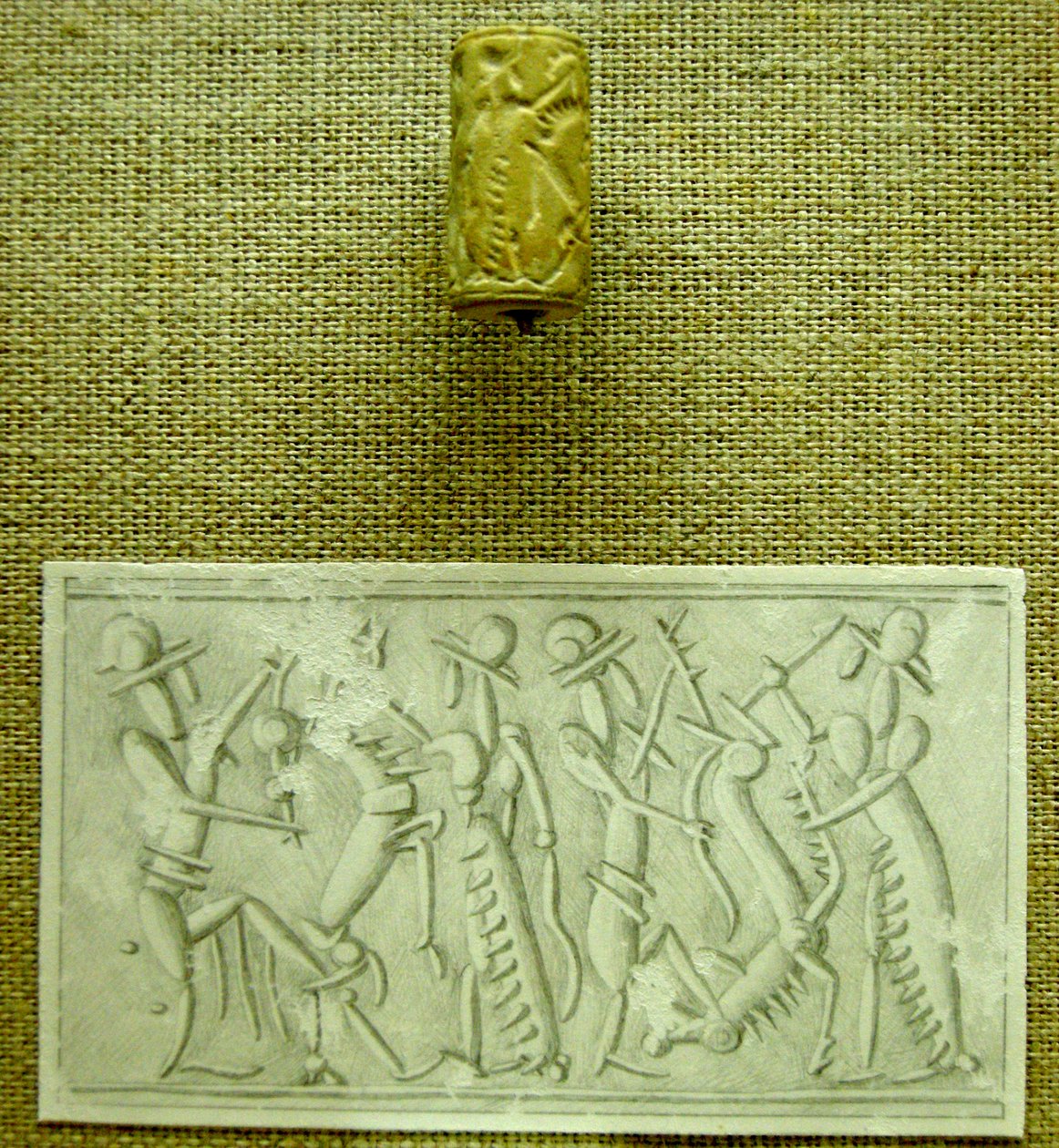 Cylindertätning med avtryck (fajans) av Mesopotamian