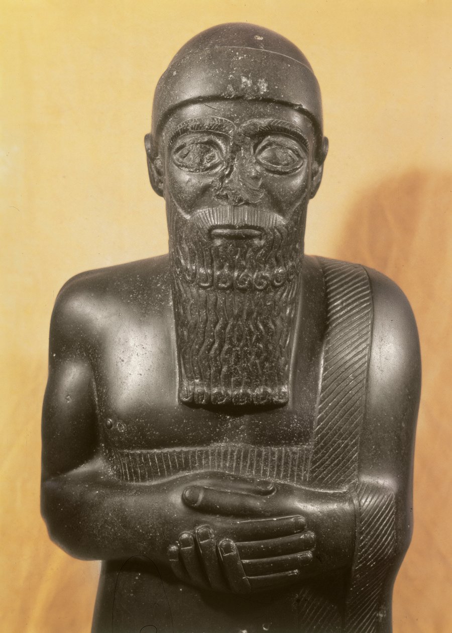 Staty av kung Ishtup-Ilum, från Mari, Mellersta Eufrat (diorit) av Mesopotamian