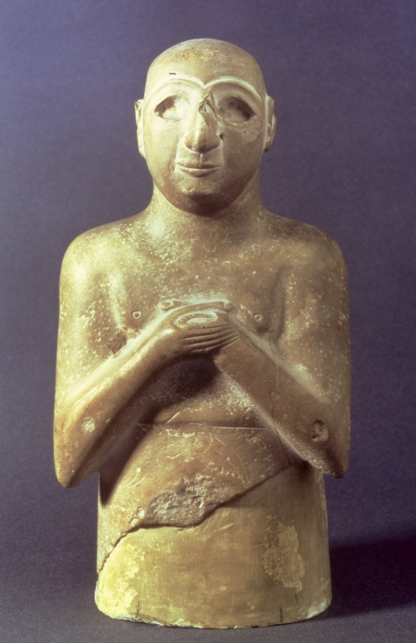 Staty av guden Utu, mesopotamisk, ca 2400 f.Kr. (kalksten) av Mesopotamian