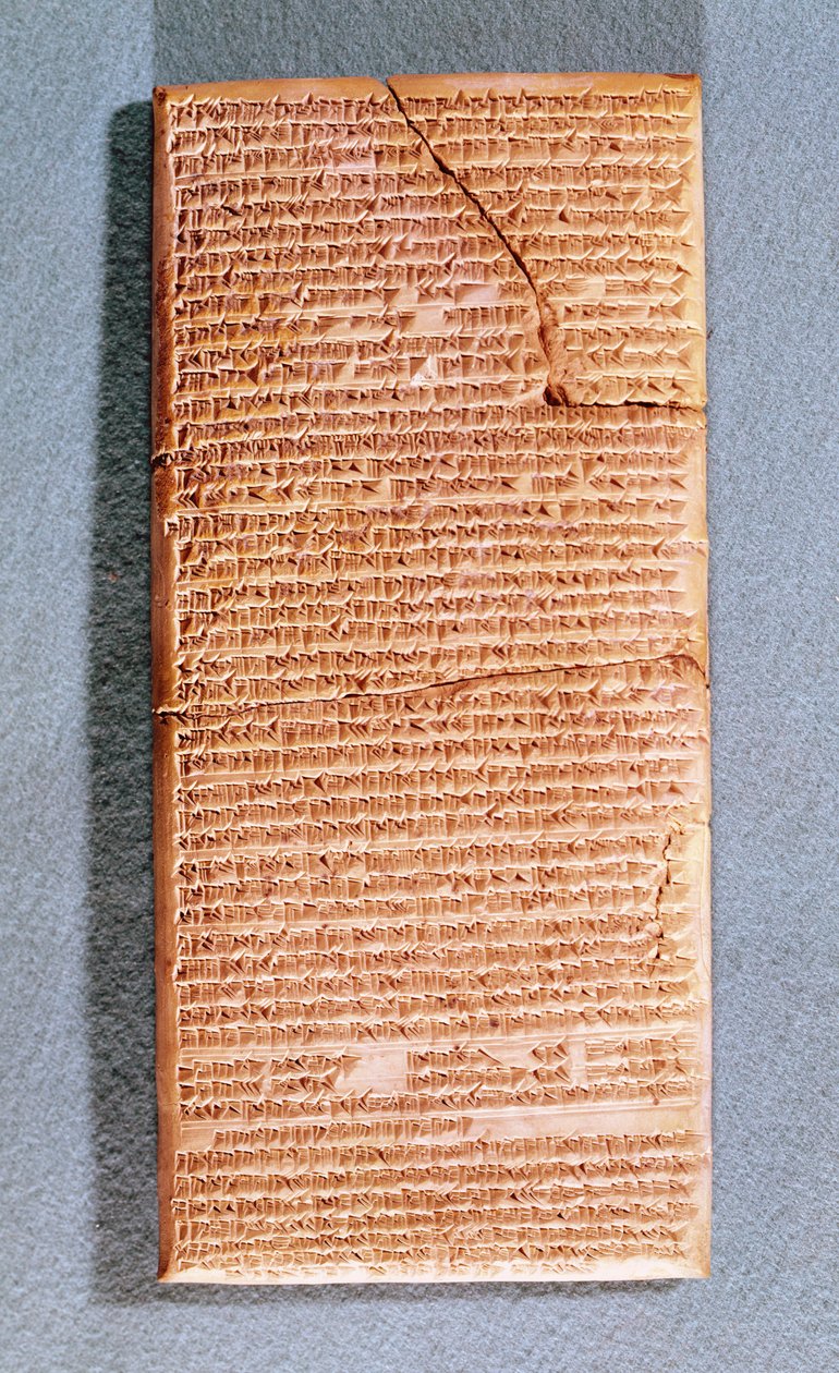 Tavla som beskriver de rituella offren vid Anu-templet i Uruk (Warka) kopia av en gammal text från 3:e-1:a århundradet f.Kr. (lera) av Mesopotamian
