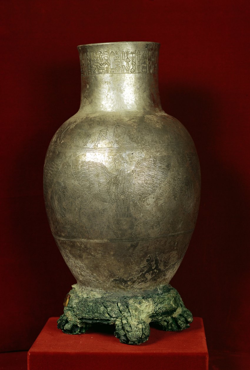 Vas tillägnad av Entemena till guden Nigirsu, från Tello (det gamla Girsu) ca 2400 f.Kr. (koppar och silver) av Mesopotamian