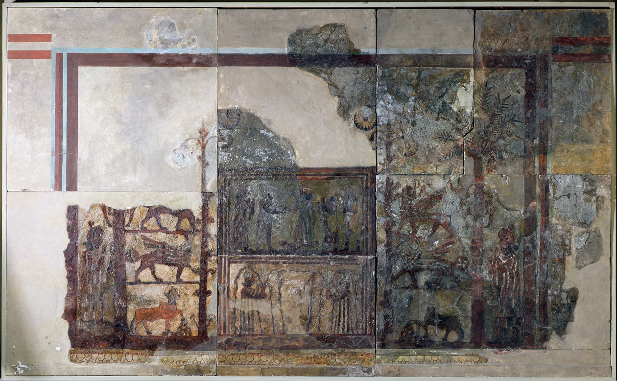 Zimri-Lim, kung av Mari, före gudinnan Ishtar, från Zimri-Lim-palatset, Mari, Mellersta Eufrat, 1778-1758 f.Kr. av Mesopotamian