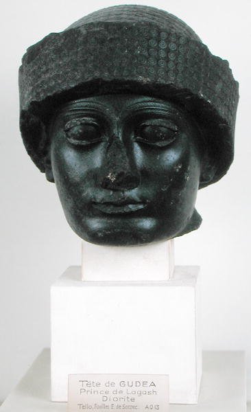 Chef för Gudea, Prince of Lagesh, från Telloh (gamla Girsu) Neo-Sumerian, c.2150 f.Kr. (diorit) av Mesopotamian