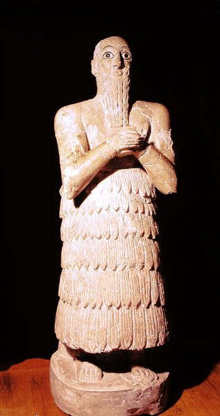 Staty av Itur-Shamagen, kung av Mari, vid bön, från Mari, Mellersta Eufrat, 2800-2300 f.Kr. (alabaster) (se även 187144) av Mesopotamian