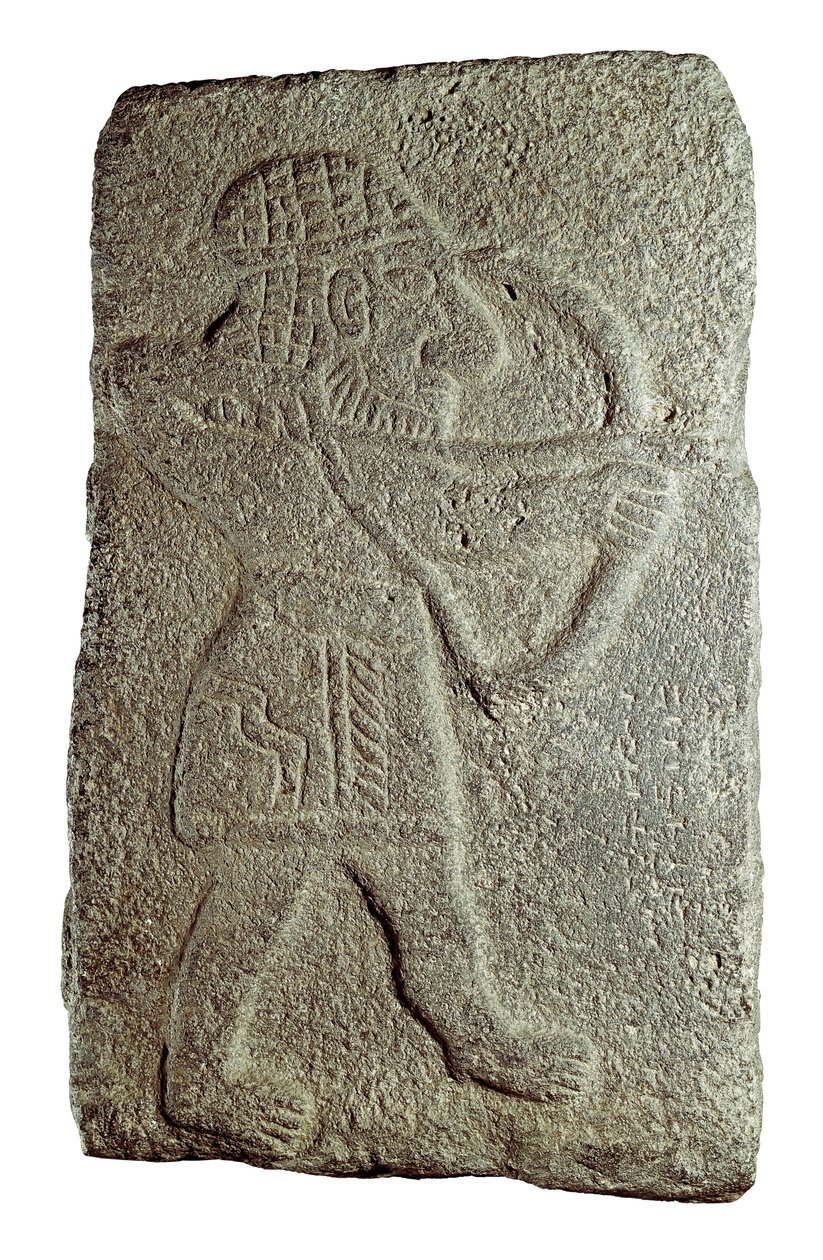 Hettitisk bågskytt, från slottet Kapara, kung av Guzana, i Tell Halaf (Syrien), 900-talet f.Kr. (lågrelief på sten) av Mesopotamian Mesopotamian
