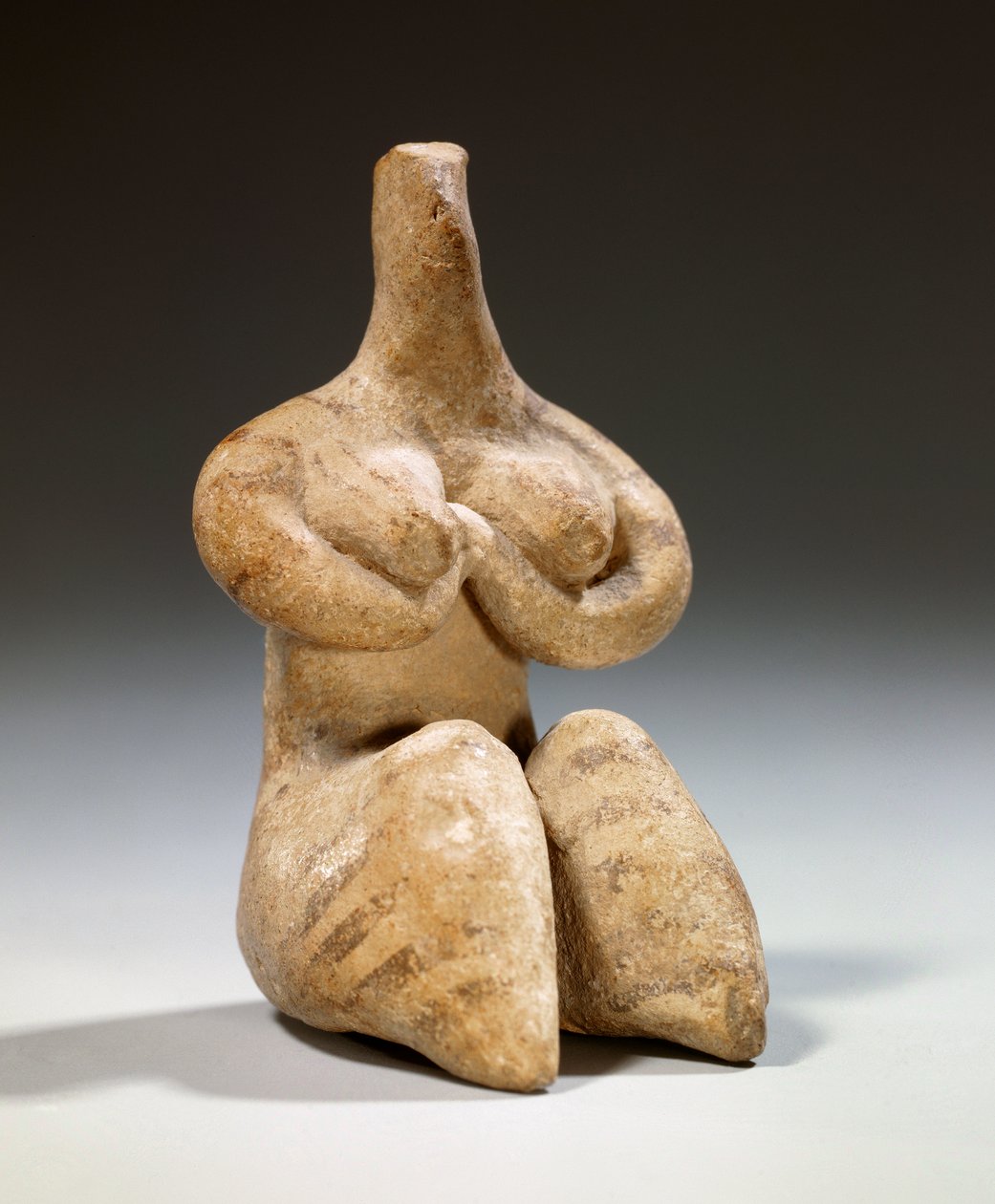 Mesopotamien: statyett av fecondite i terrakottastil Halaf. 4500 f.Kr. Paris, Louvren av Mesopotamian Mesopotamian