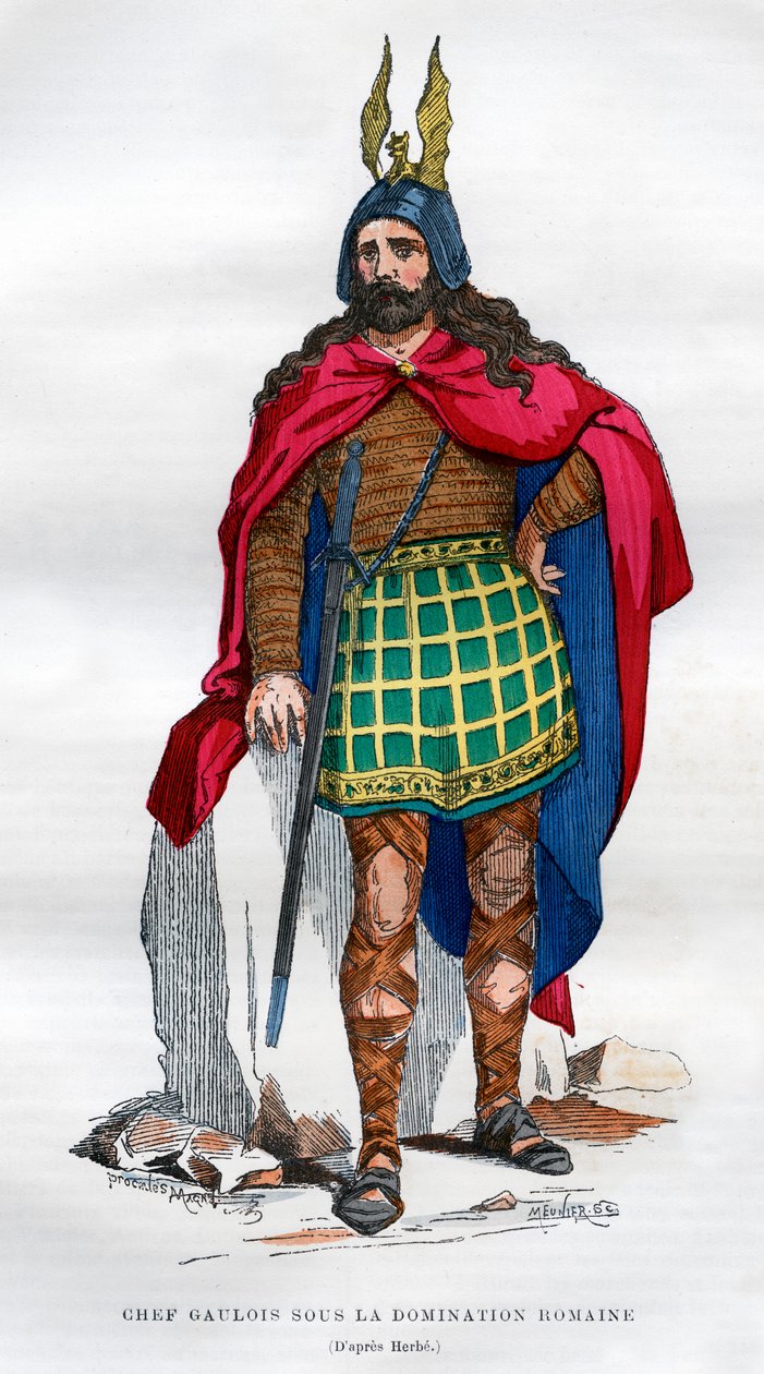 Galliens hövding under den romerska ockupationen, 1:a århundradet f.Kr. - 500-talet e.Kr. 1882-1884. av Meunier