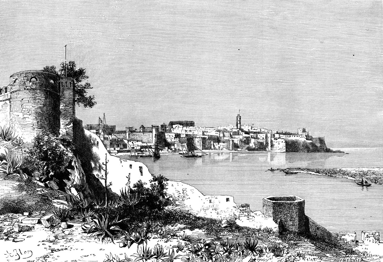 Rabat och Bou-Regreg-flodens mynning, Marocko, 1895. av Meunier