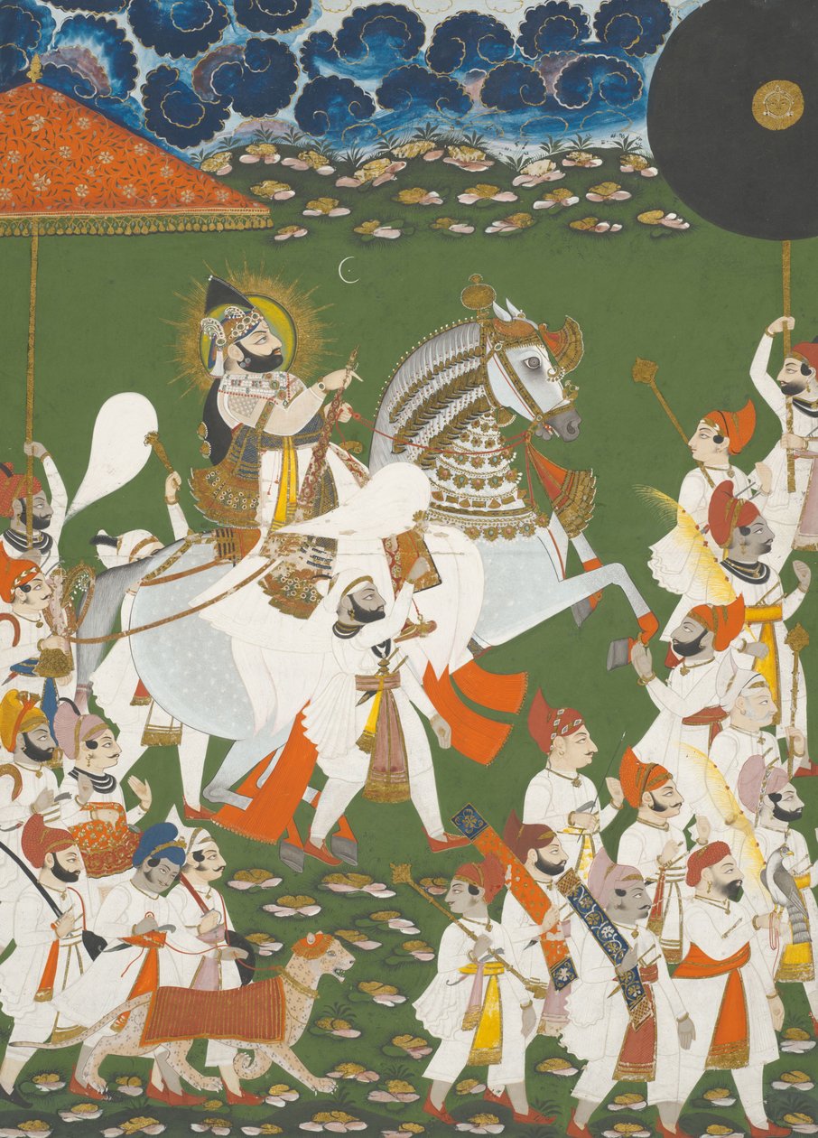 Maharana Bhim Singh på gång av Mewar India; Rajasthan