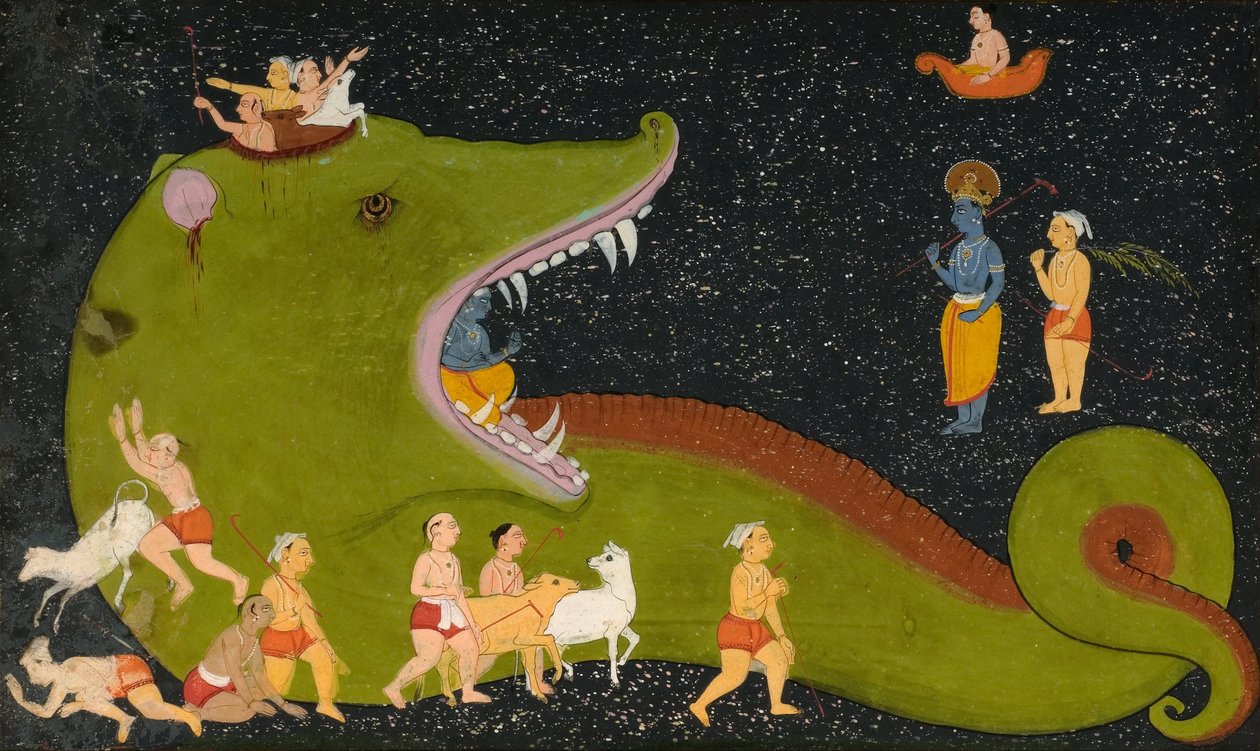 Krishnas Victory Over Aghasura av Mewar School