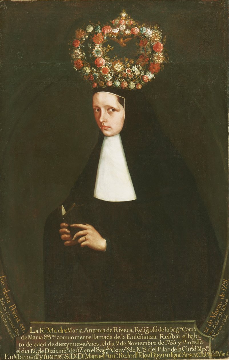 Portrait of the Reverend Mother María Antonia de Rivera av Mexican