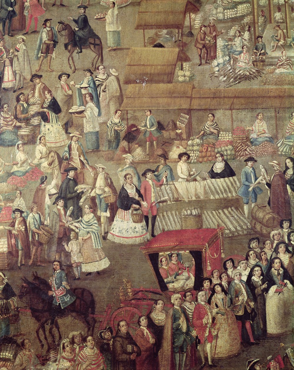 Plaza Mayor i Mexiko, detalj av marknaden av Mexican School