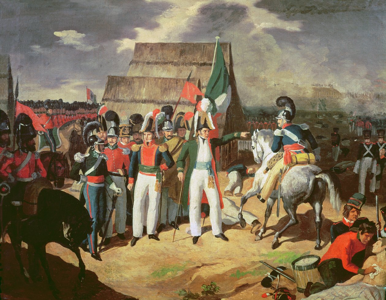 Santa Anna trotsar Ferdinand VII:s spanska trupper av Mexican School