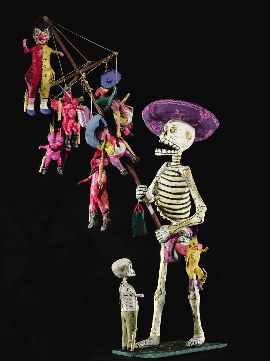 De dödas dag: Toy Peddler, från Oaxaca (papier mache) av Mexican School