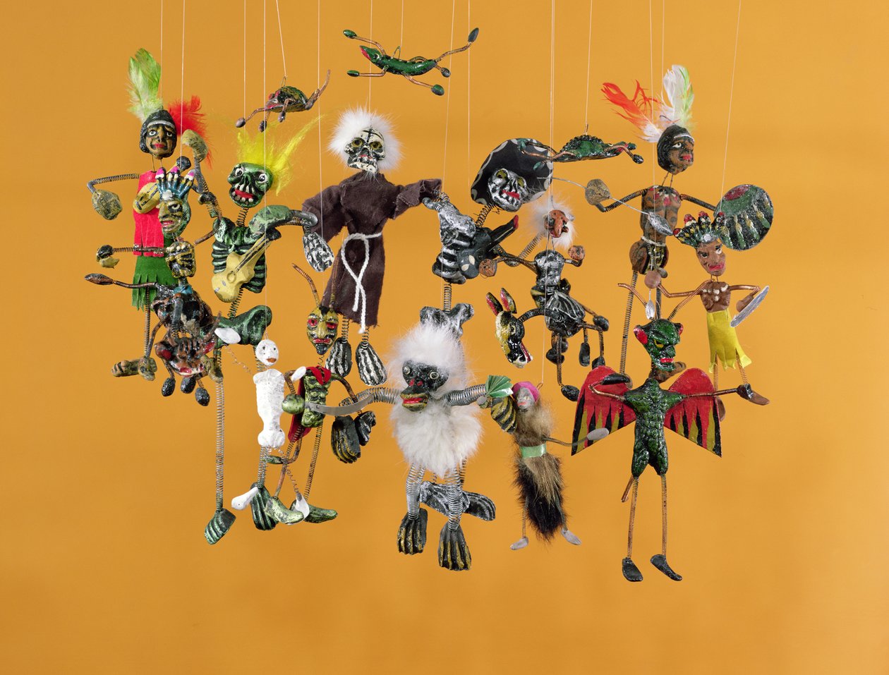 Day of the Dead-figurerna, från Oaxaca (papier mache) av Mexican School