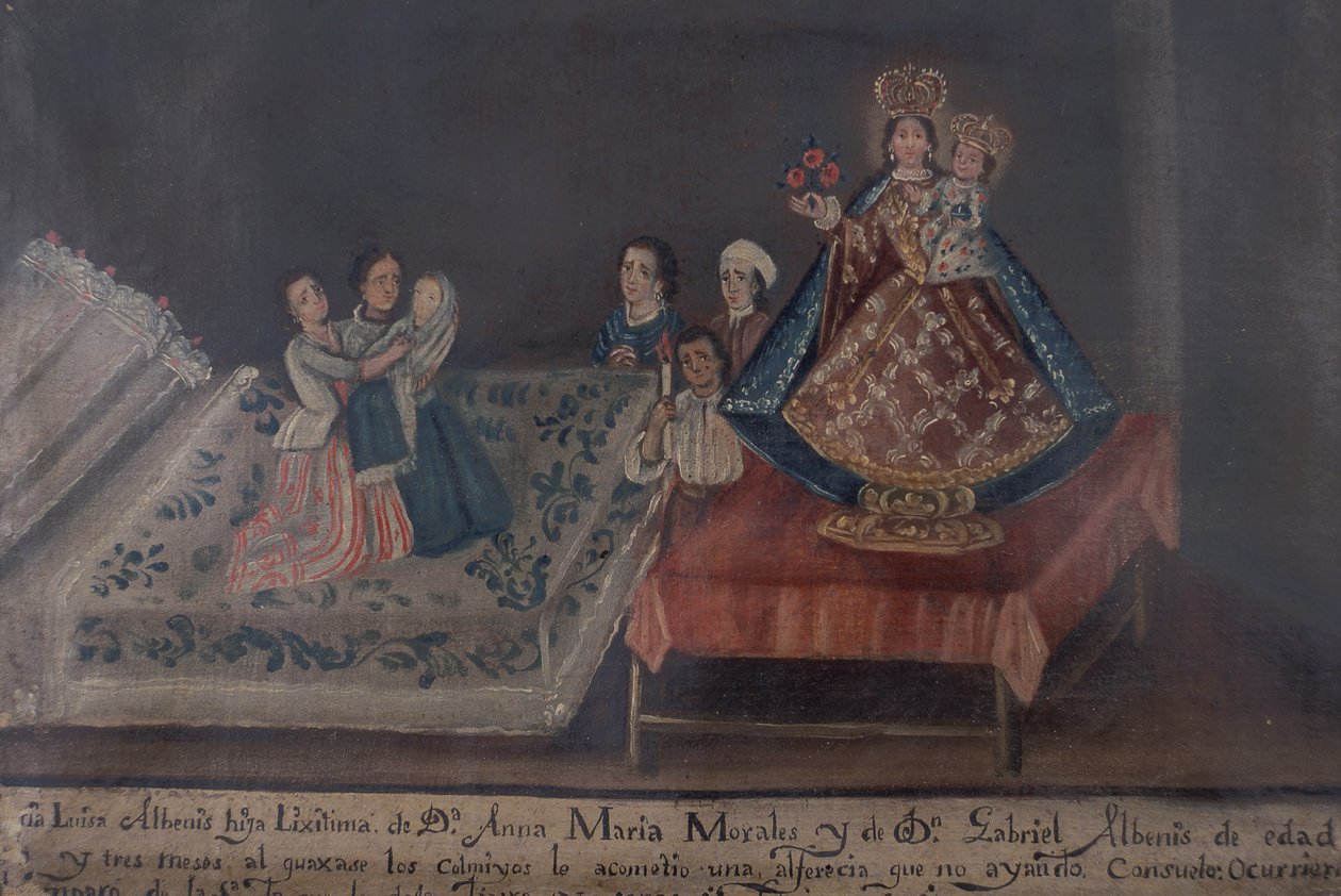 Ex-voto målning, 1851 av Mexican School