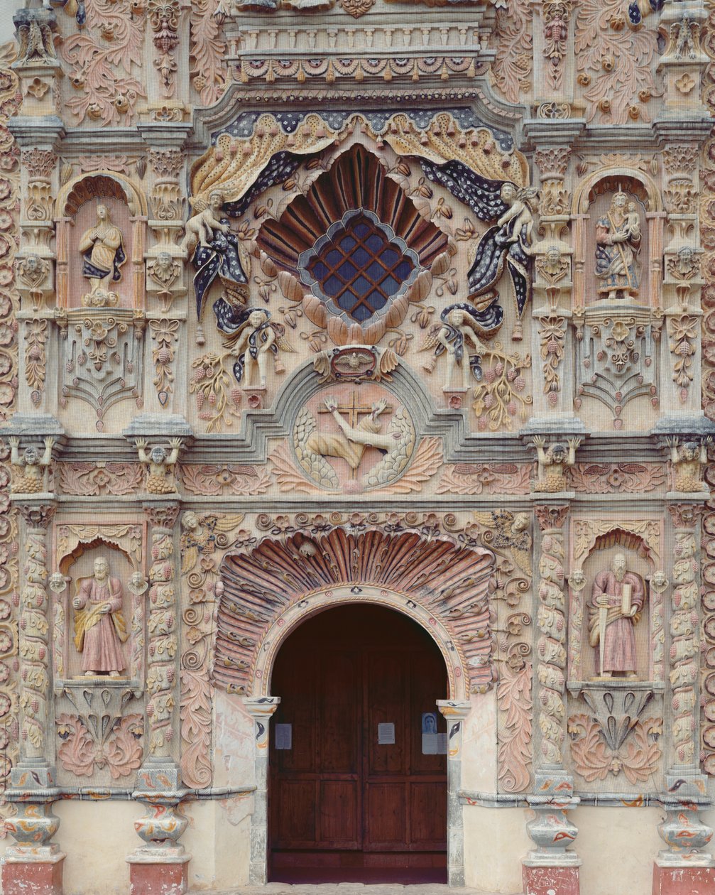 Fasad av Franciscan Mission Church of Saint Francis, 1754-62 av Mexican School