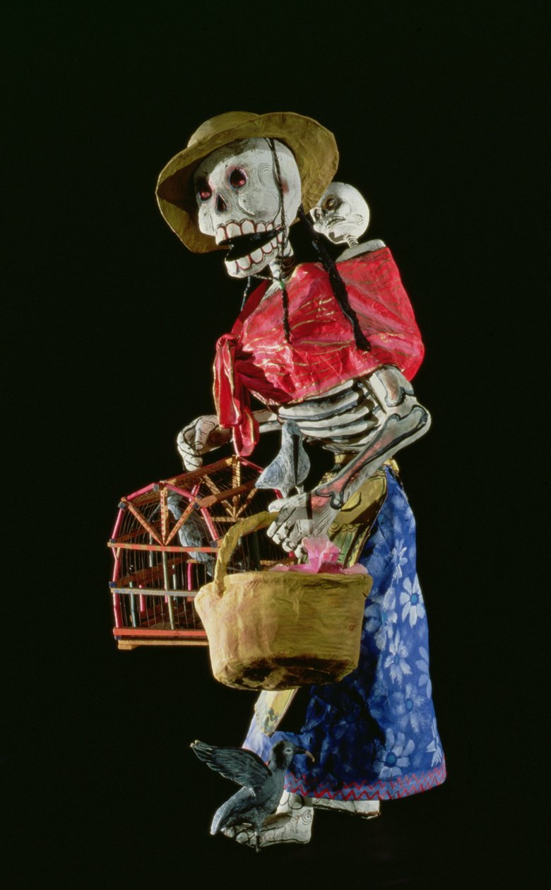 Figur för The Day of the Dead (papier mache) av Mexican School