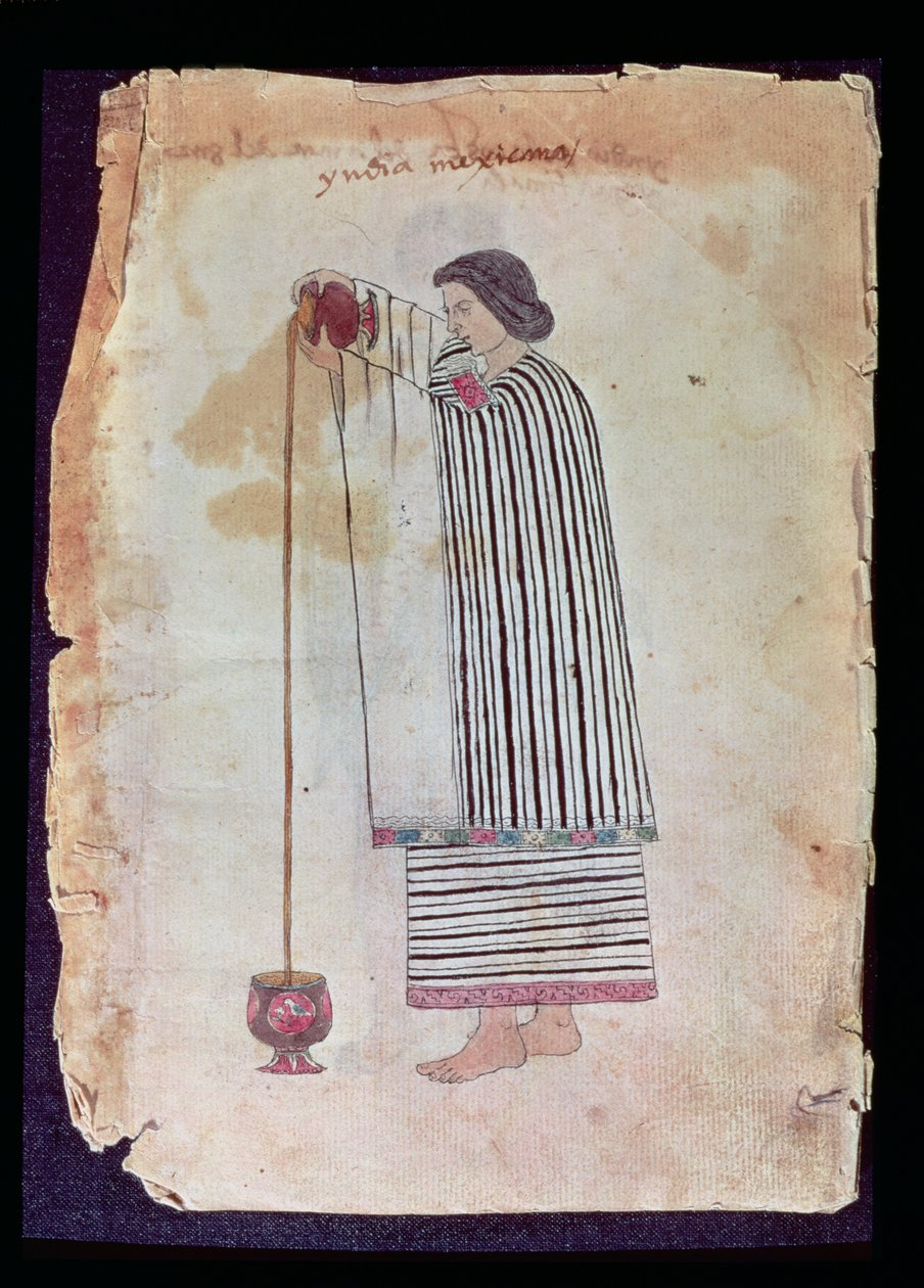 Mexikansk indian förbereder choklad, från Codex Tuleda, 1553 av Mexican School