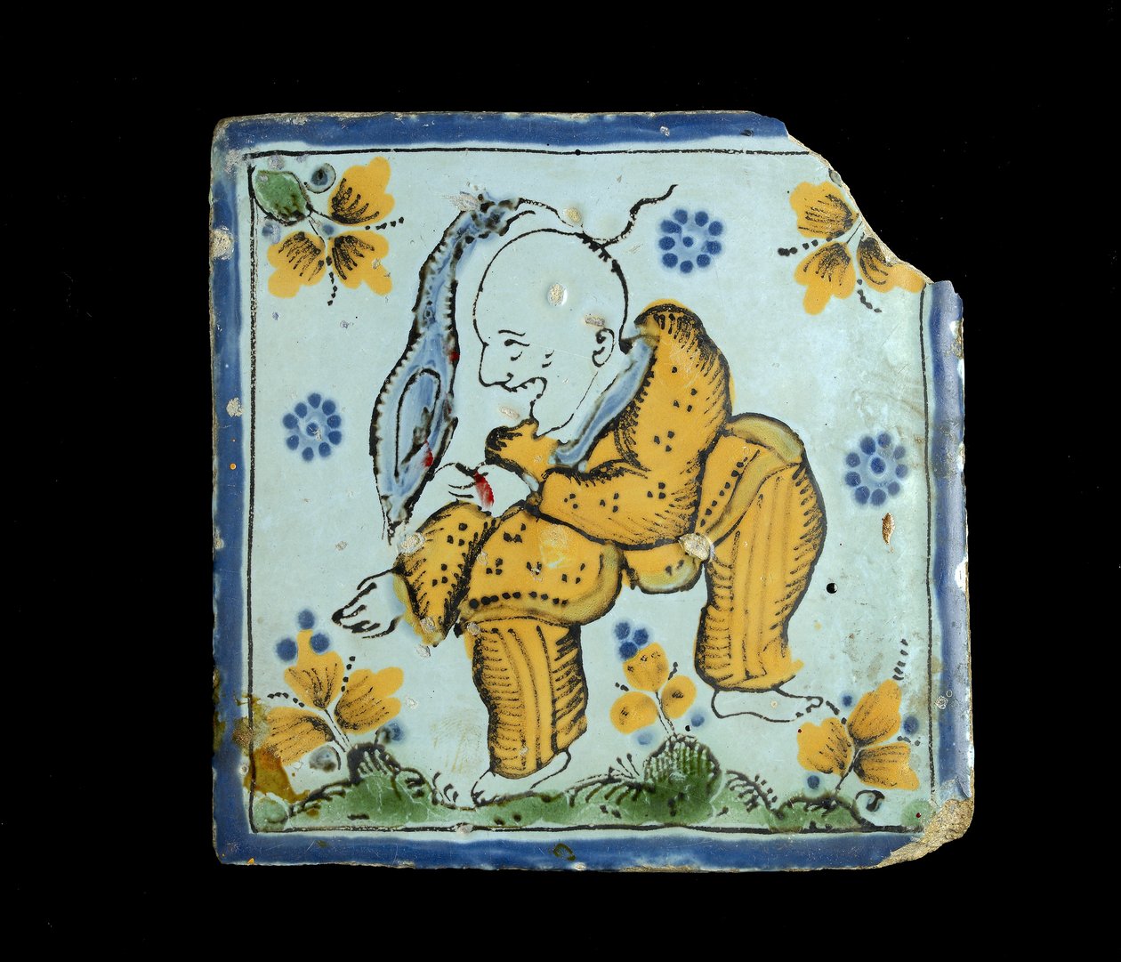 Kakel med en grotesk kines, ca. 1800 av Mexican School