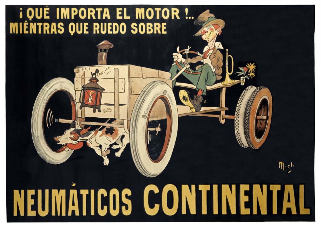 Continental-däck, ca 1900 (tryck) av Mich (1881 1923)