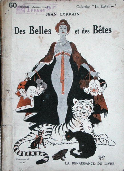 Omslag till "Des Belles et des Betes", av Jean Lorrain (1855-1906) c.1920 (färg litho) av Mich
