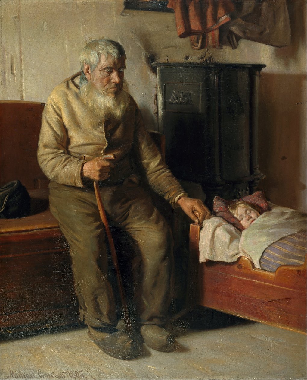 Blind Kristian minding a child av Michael Peter Ancher
