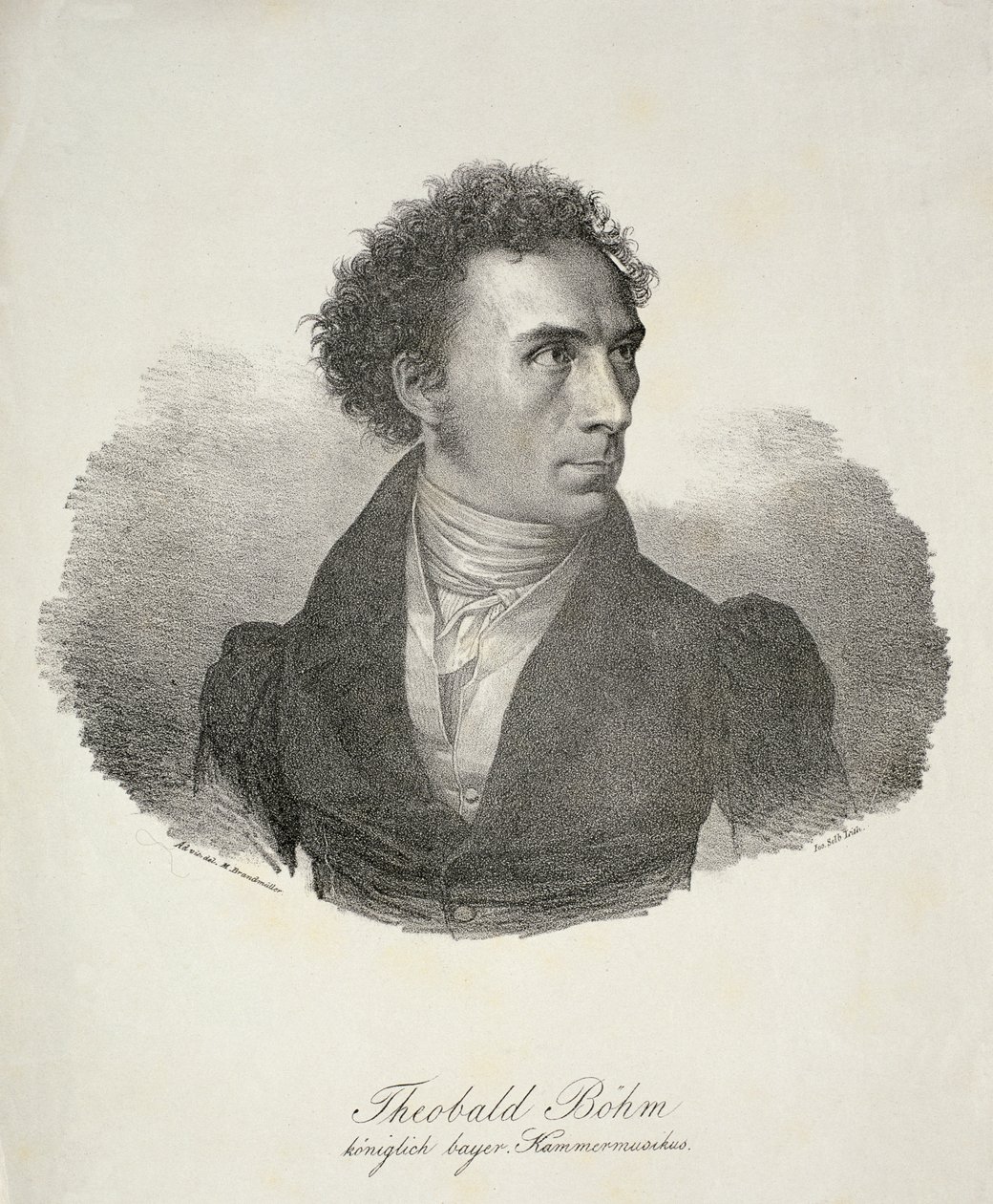 Theobald Bohm (1794-1881) graverad av Selb av Michael Brandmuller