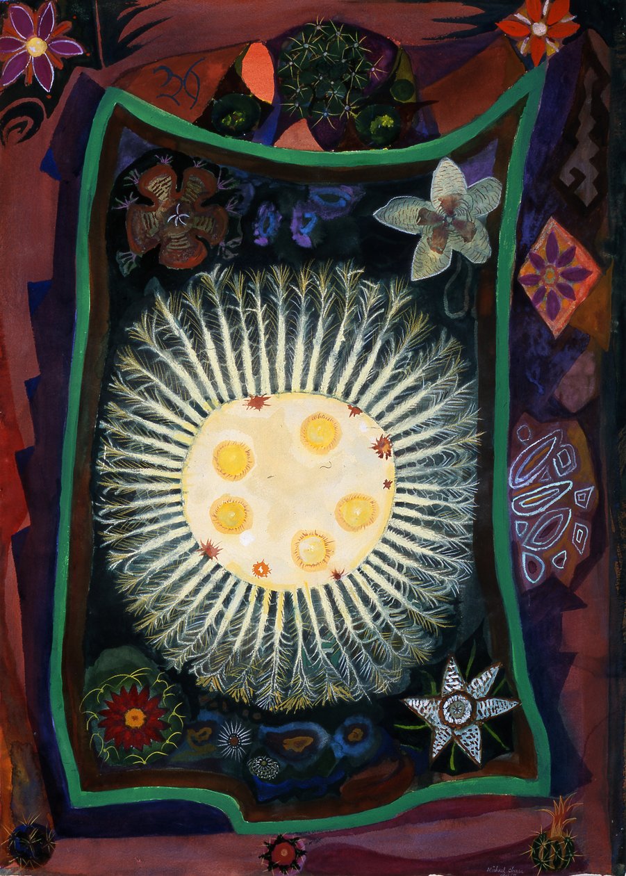 Homage to Echincactus, 1999 (wc på papper) av Michael Chase