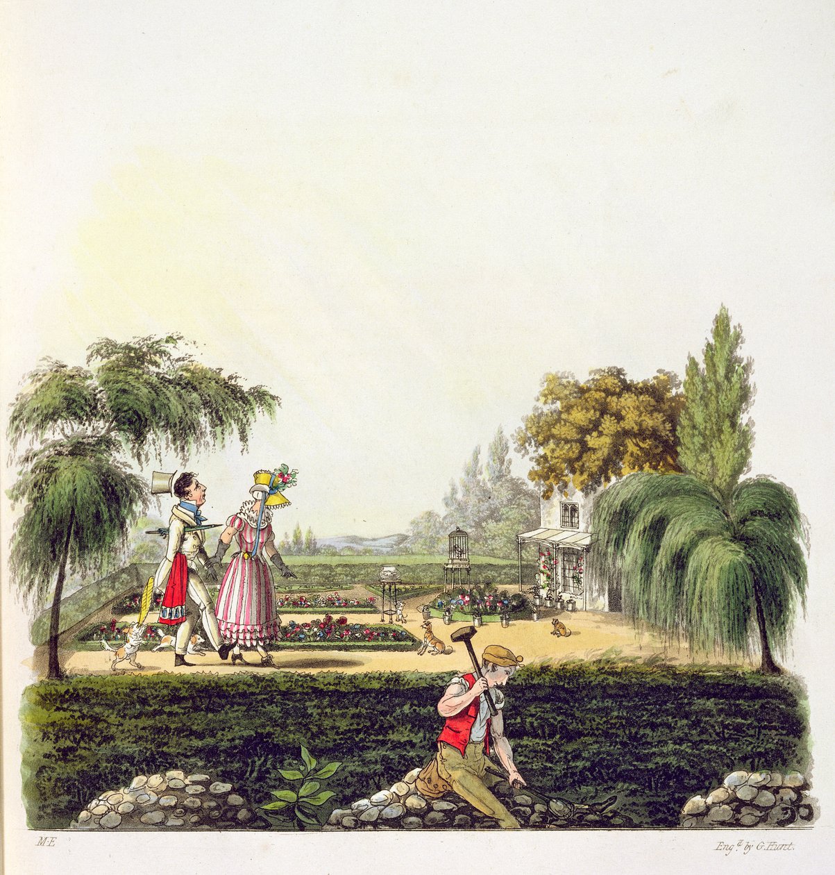 Ne Plus Ultra of Bores, från "Airy Nothings, or scraps and naughts and odd-cum-shorts, in a circumbendibus hop, step and jump by Olio Rigmaroll", graverad av George Hunt, 1825 (färggravyr) av Michael Egerton