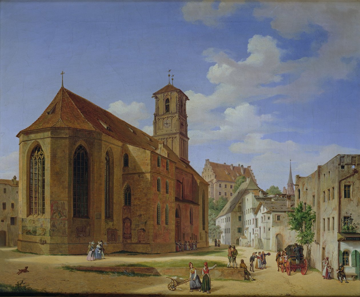Church Square katika Wasserburg am Inn, 1838 swed av Michael Neher