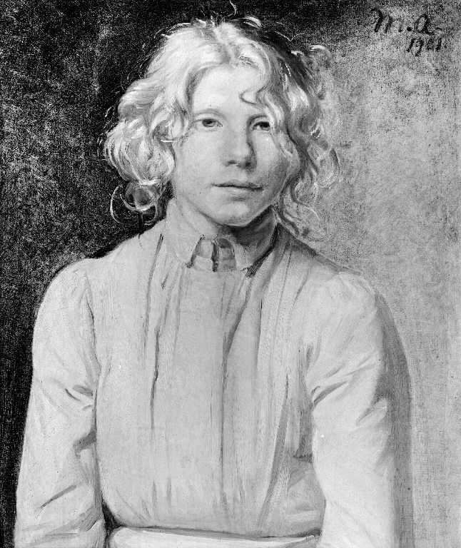 A Skagen Girl in a Red Dress  av Michael Peter Ancher