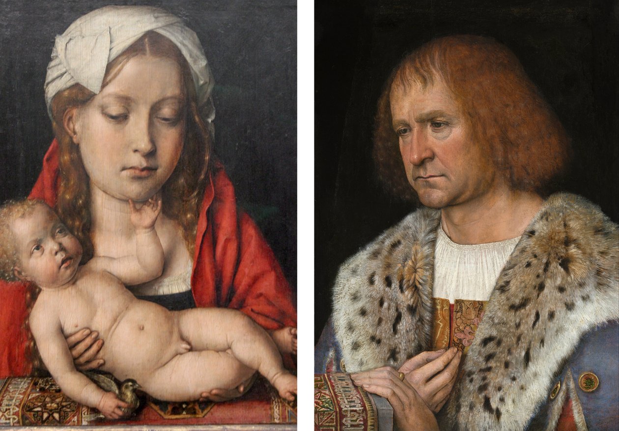 Diptych Madonna och barn, Diego de Guevara av Michael Sittow