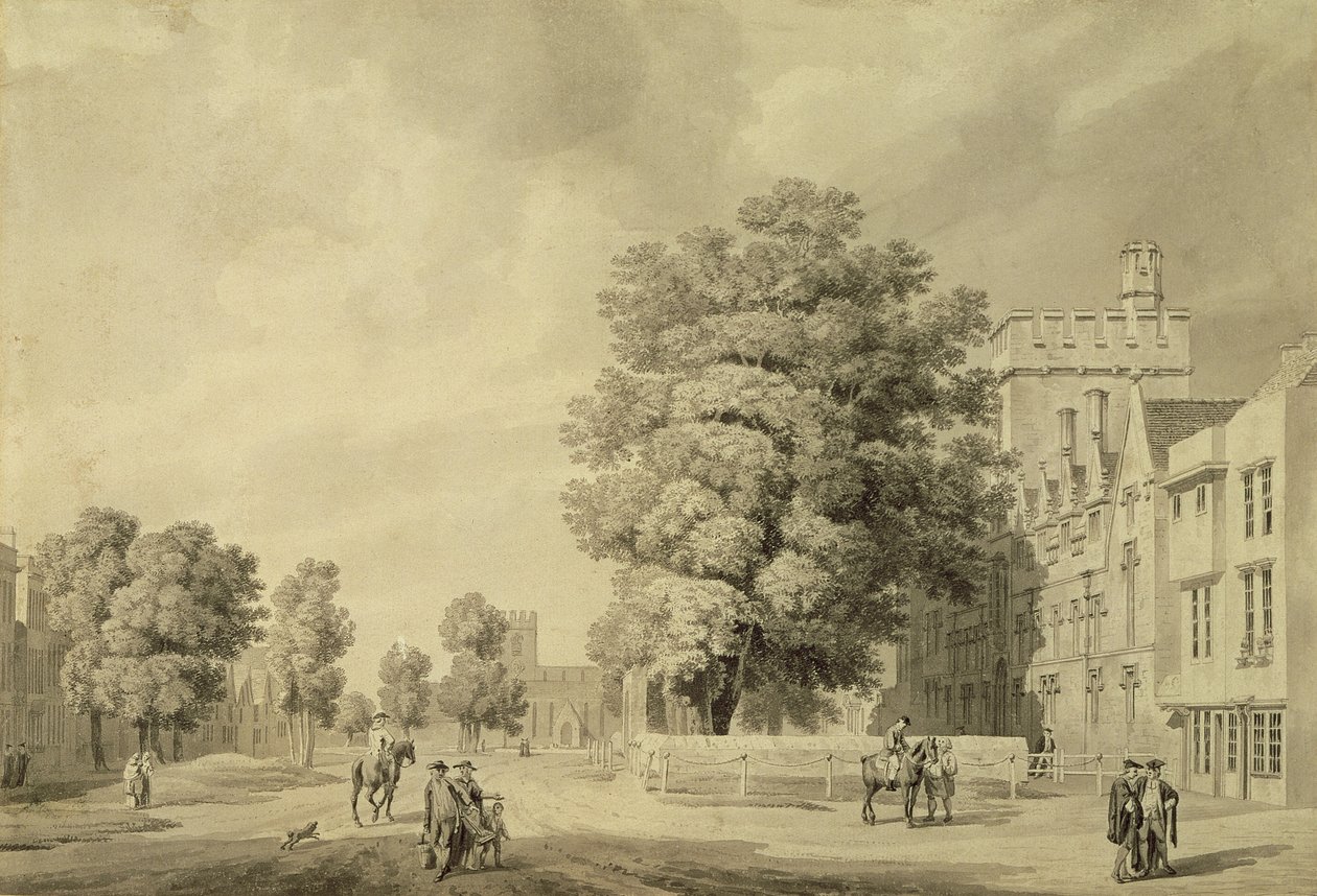 St Johns College, Oxford (penna & bläck och tvätt) av Michael Rooker