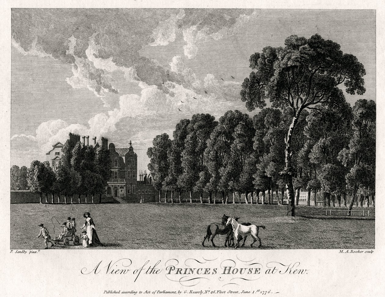 Utsikt över Princes House i Kew, 1776 av Michael Angelo Rooker