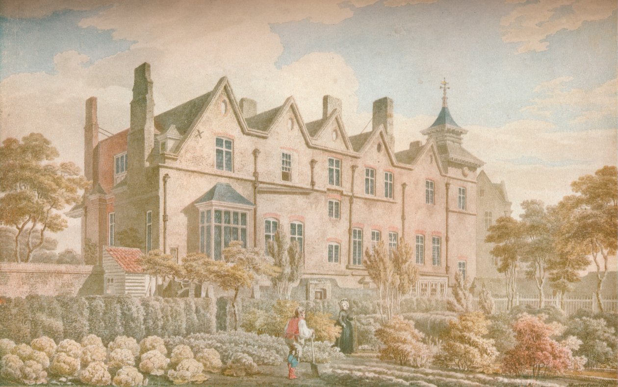 Marylebone Old Manor House: Garden Front, 1791, 1923 av Michael Angelo Rooker