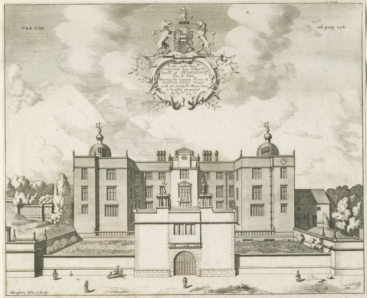 Beaudesert Hall and Park: kopparplåtgravyr, nd [1653-1686] av Michael Burghers