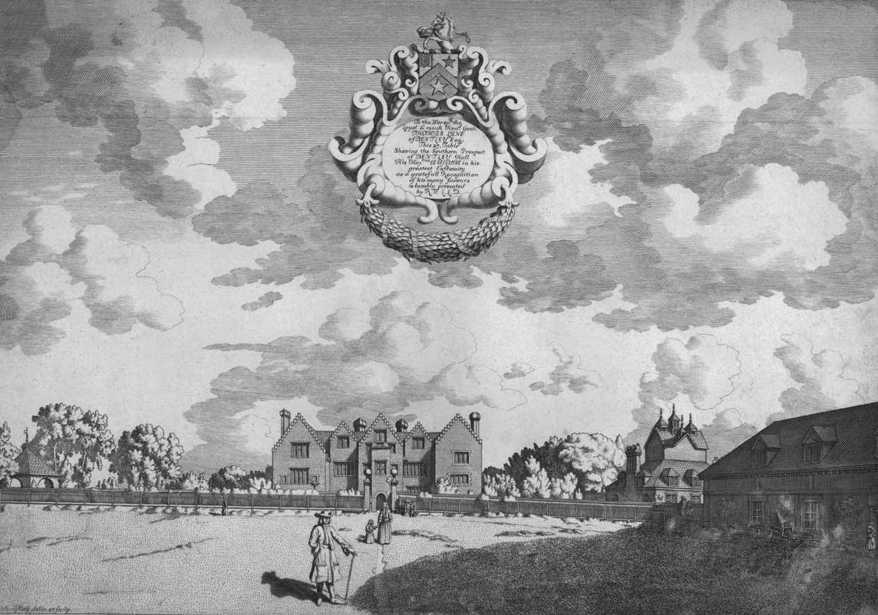 Bentley Hall Southern Prospect, c1686. av Michael Burghers