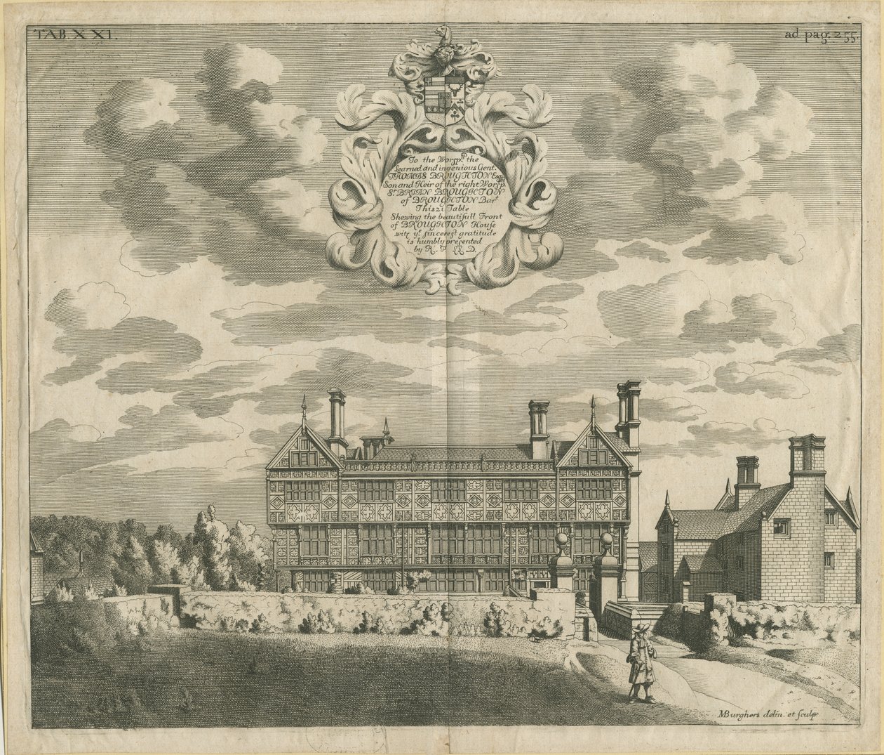 Broughton Hall: gravyr i kopparplåt, nd [1653-1686] (tryck) av Michael Burghers
