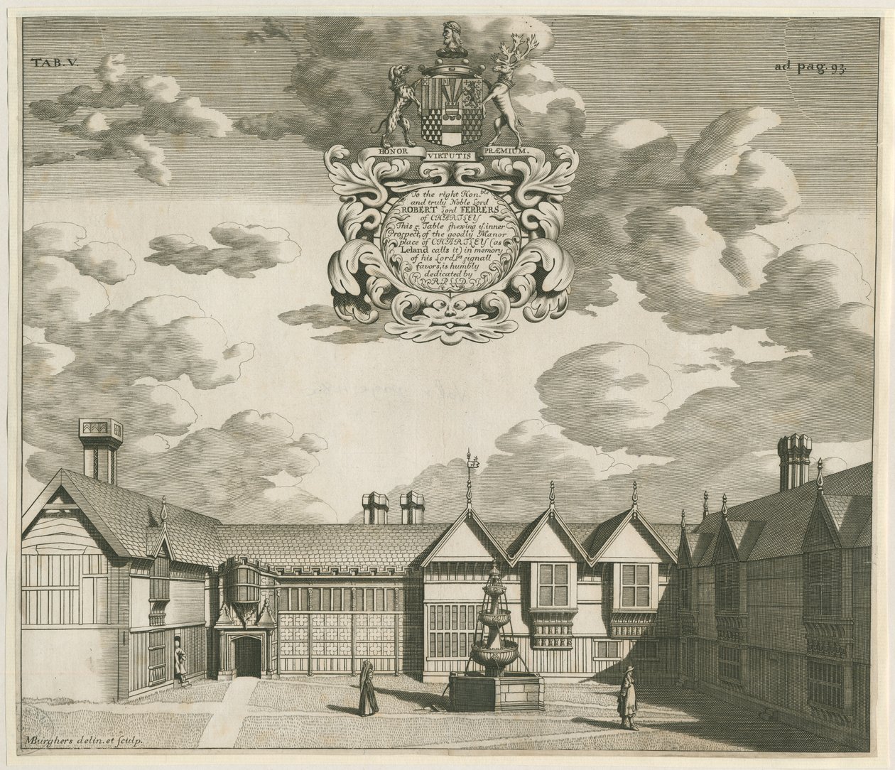 Chartley Manor House: gravyr, nd [1653-1686] (tryck) av Michael Burghers