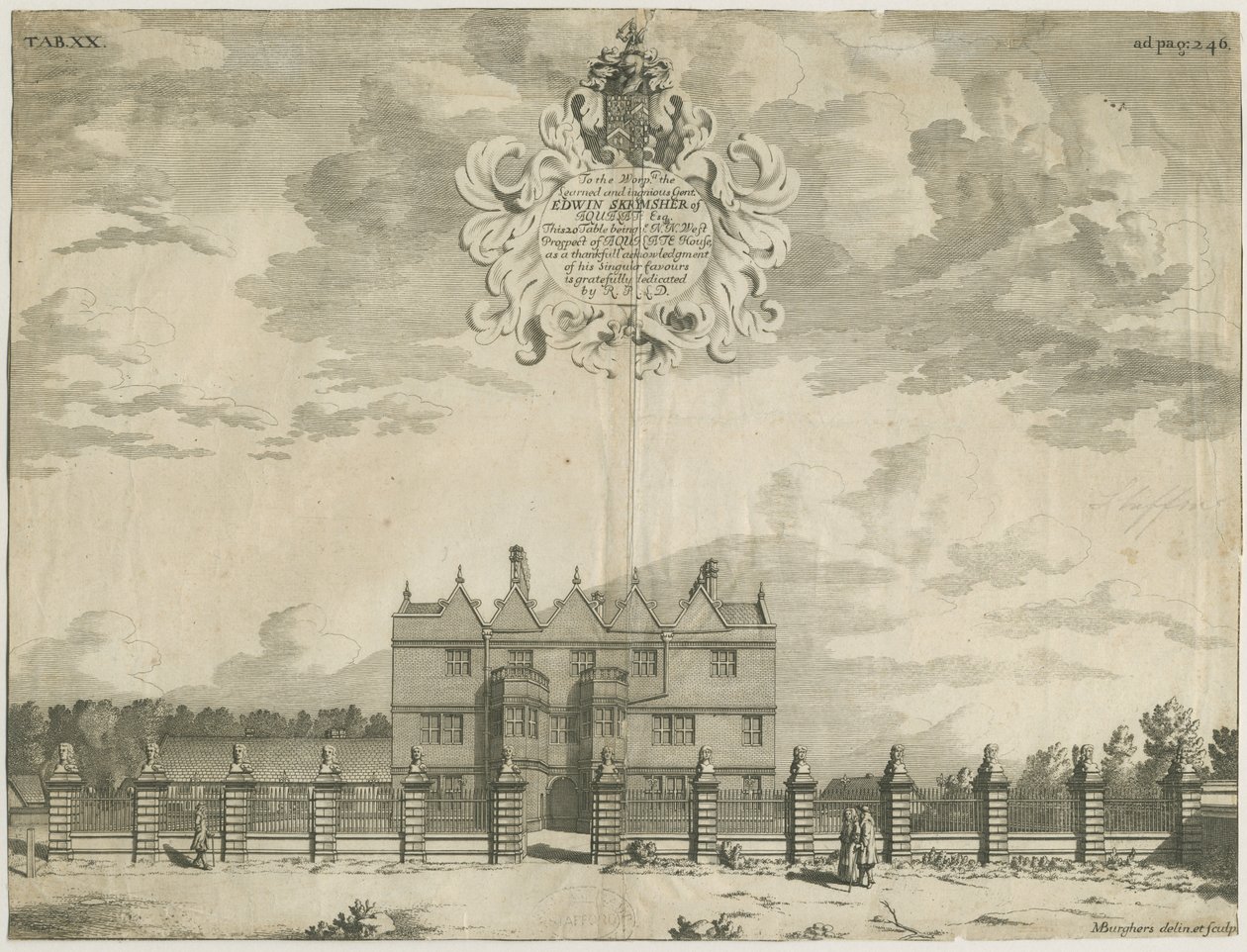 Forton - Aqualate Hall: gravyr, nd [1653-1686] (tryck) av Michael Burghers
