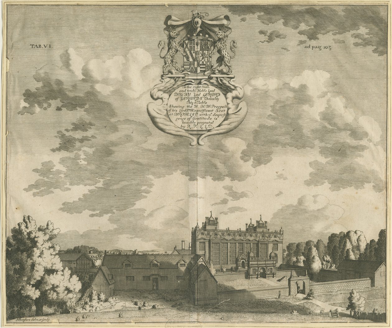 Gerards Bromley Hall: gravyr, nd [1653-1686] av Michael Burghers